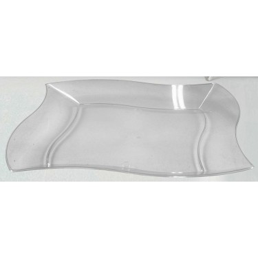 Πιάτo Μιας Χρήσης Καμπυλωτό Διάφανο Πλαστικό 25.5x25.5cm Σετ 6Τμχ