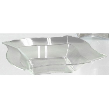 Πιάτo Σούπας Μιας Χρήσης Καμπυλωτό Διάφανο Πλαστικό 20.5x20.5cm Σετ 6Τμχ