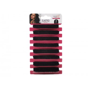 Ελαστικά Μαλλιών Μαύρο Σετ 8Τμχ