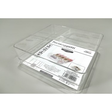Θήκη Καλλυντικών Τετράγωνη Διάφανο Πλαστικό 15.3x15.3x5.2cm