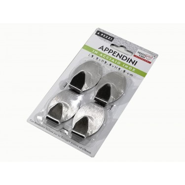 Κρεμαστράκια Κουζίνας Inox Μέταλλο 3.5x2.5x5.5cm Σετ 4Τμχ