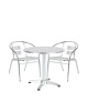 Σετ Τραπεζαρία Κήπου ArteLibre IO Αλουμίνιο Ασημί Με 2 Πολυθρόνες 14990094