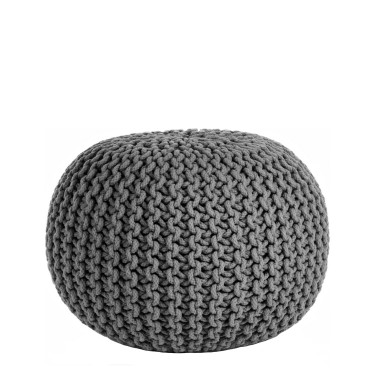 Πουφ Σκαμπό ArteLibre GULRU Αποσπώμενο Κάλυμμα Γκρι Πλεκτό 50x50x35cm