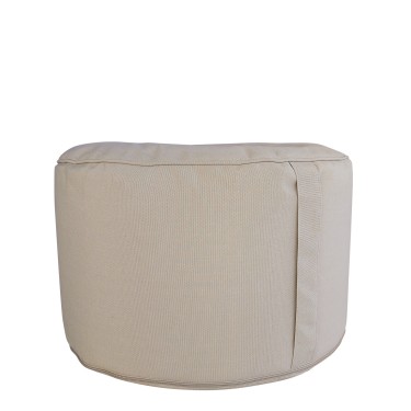 Πουφ Σκαμπό ArteLibre ORIANE 100%  Αδιάβροχο Με UV Προστασία Αποσπώμενο Κάλυμμα Μπεζ Ύφασμα 60x60x34cm