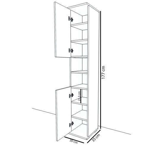Έπιπλο Εισόδου ArteLibre ELNA Λευκό Μοριοσανίδα 30x35x177cm