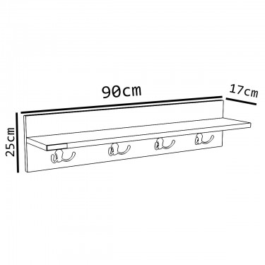 Ράφι Τοίχου ArteLibre LERATO Δρυς Μοριοσανίδα 90x17x25cm