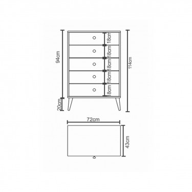 Συρταριέρα ArteLibre AMARI Δρυς Μοριοσανίδα 43x43x114cm