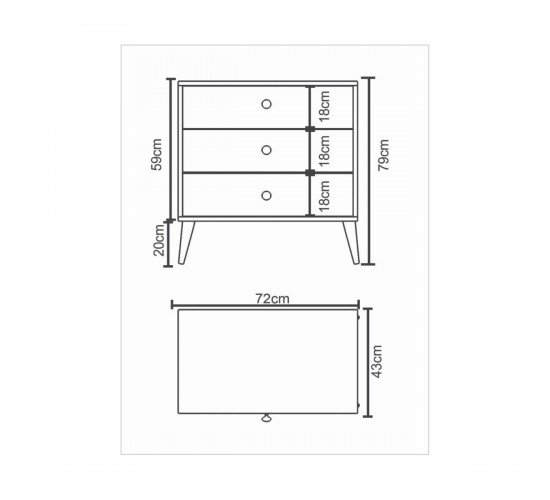 Συρταριέρα AMARI Δρυς/Λευκό Μοριοσανίδα 72x43x79cm Συρταριέρα AMARI Δρυς/Λευκό Μοριοσανίδα 72x43x79cm