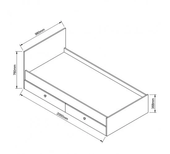 Κρεβάτι Μονό AMARI Βελανιδί Μοριοσανίδα 200x98cm Κρεβάτι Μονό AMARI Βελανιδί Μοριοσανίδα 200x98cm