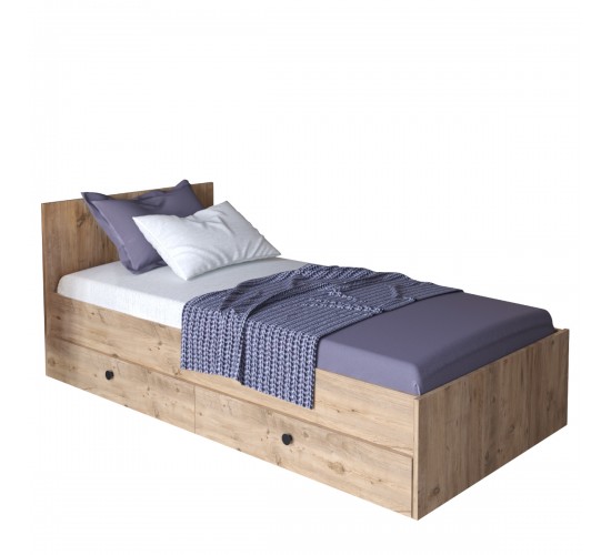 Κρεβάτι Μονό AMARI Βελανιδί Μοριοσανίδα 200x98cm