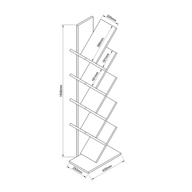 Βιβλιοθήκη ArteLibre AZIZI Καρυδί Μοριοσανίδα 35x19.5x130cm