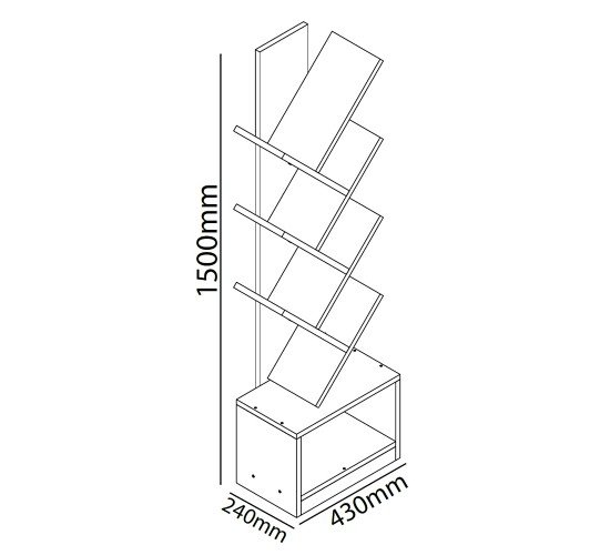 Βιβλιοθήκη BADRU Λευκό Μοριοσανίδα 40x19.5x150cm Βιβλιοθήκη BADRU Λευκό Μοριοσανίδα 40x19.5x150cm
