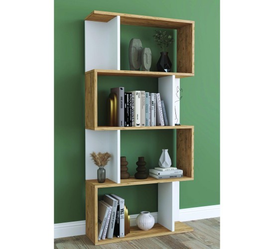 Βιβλιοθήκη ArteLibre CHIUMBO Δρυς/Λευκό Μοριοσανίδα 72x22x147cm Βιβλιοθήκη ArteLibre CHIUMBO Δρυς/Λευκό Μοριοσανίδα 72x22x147cm