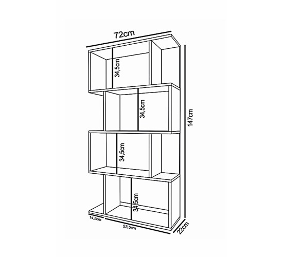 Βιβλιοθήκη ArteLibre CHIUMBO Δρυς/Λευκό Μοριοσανίδα 72x22x147cm Βιβλιοθήκη ArteLibre CHIUMBO Δρυς/Λευκό Μοριοσανίδα 72x22x147cm