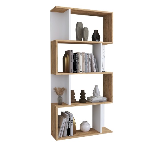 Βιβλιοθήκη ArteLibre CHIUMBO Δρυς/Λευκό Μοριοσανίδα 72x22x147cm Βιβλιοθήκη ArteLibre CHIUMBO Δρυς/Λευκό Μοριοσανίδα 72x22x147cm