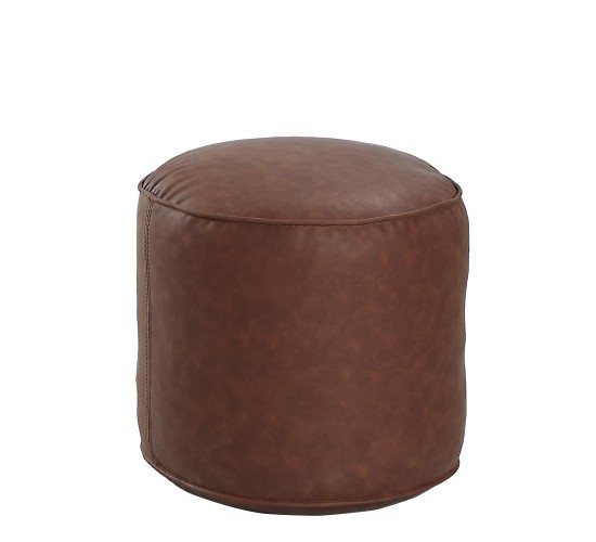 Πουφ ArteLibre HABIBAH Camel Δέρμα Φ45x35cm