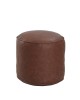 Πουφ ArteLibre HABIBAH Camel Δέρμα Φ45x35cm