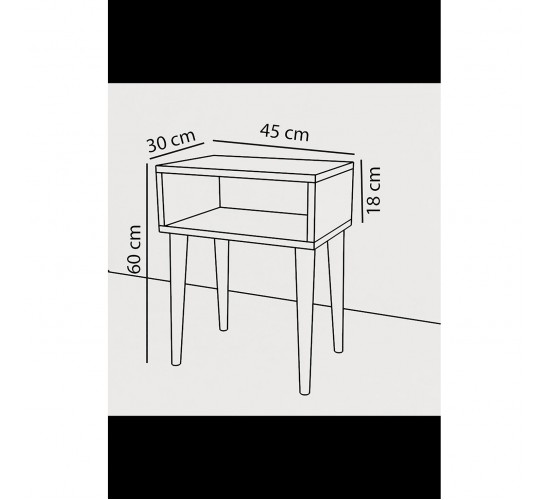 Κομοδίνο GANIRU Δρυς Μοριοσανίδα/Ξύλο 45x30x60cm