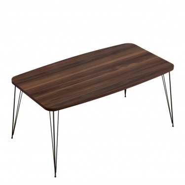 Τραπεζάκι Σαλονιού ArteLibre FEMI Καρυδί Μοριοσανίδα/Μέταλλο 50x90x40cm