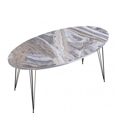 Τραπεζάκι Σαλονιού ArteLibre SEYE Γκρι Μοριοσανίδα/Μέταλλο 45x90x40cm