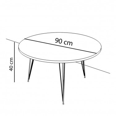 Τραπεζάκι Σαλονιού ArteLibre TAYO Λευκό Μοριοσανίδα/Μέταλλο Φ70x40cm