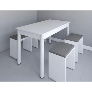 Σετ Τραπεζαρίας (4 1) ArteLibre DARLINE Λευκό Μοριοσανίδα 110x70x74cm