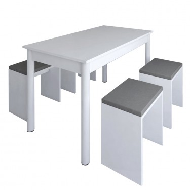 Σετ Τραπεζαρίας (4 1) ArteLibre DARLINE Λευκό Μοριοσανίδα 110x70x74cm