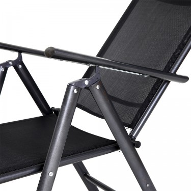 Καρέκλα Πτυσσόμενη ArteLibre ORKNEY Μαύρο Μέταλλο/Ύφασμα 46x44x108cm