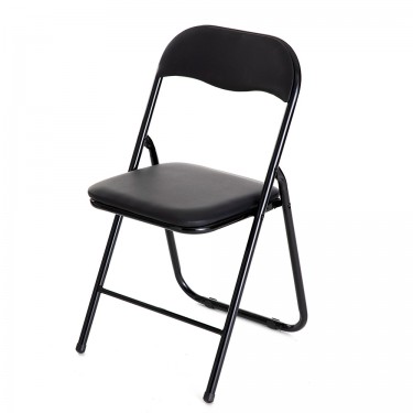 Καρέκλα Πτυσσόμενη ArteLibre PRASLIN Μαύρο Μέταλλο/PVC 41x44x79cm