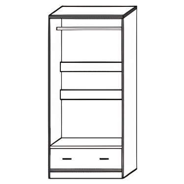 Ντουλάπα Δίφυλλη ArteLibre SOLVI Με Καθρέπτη Φυσικό Μοριοσανίδα 60x33x180cm