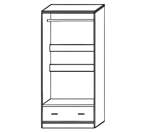 Ντουλάπα Δίφυλλη ArteLibre SOLVI Με Καθρέπτη Φυσικό Μοριοσανίδα 60x33x180cm