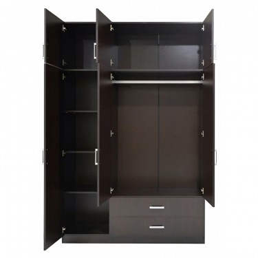 Ντουλάπα ArteLibre BENGTA Μαύρο Μοριοσανίδα 150x60x240cm