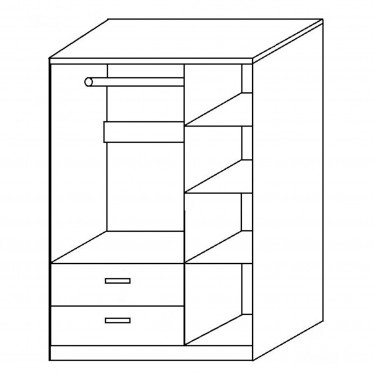Ντουλάπα ArteLibre TUBEROSA Μαύρο Μοριοσανίδα 120x50x180cm