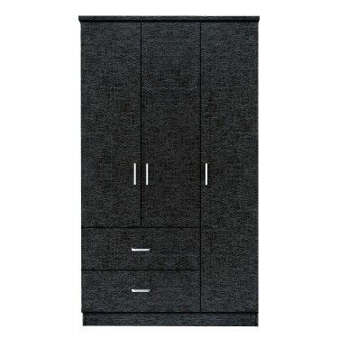 Ντουλάπα ArteLibre FRITILLARIA Μαύρο Μοριοσανίδα 89x42x181cm