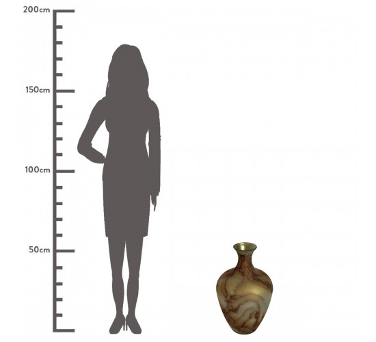 Βάζο ArteLibre Καφέ Ανακυκλωμένο Γυαλί 40x40x65cm