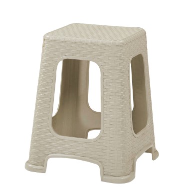 Σκαμπό Ρατάν ArteLibre Μπεζ Πλαστικό 35x35x46cm