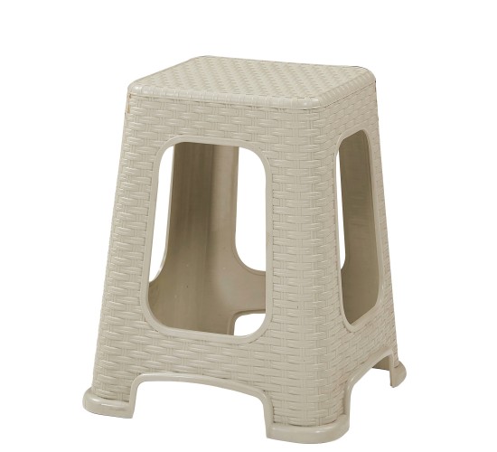 Σκαμπό Ρατάν ArteLibre Μπεζ Πλαστικό 35x35x46cm