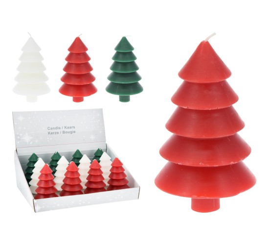 Κερί ArteLibre Χριστουγεννιάτικο Δέντρο 12cm Σε 3 Χρώματα