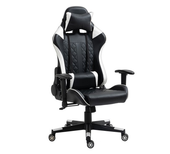 Καρέκλα Γραφείου ArteLibre Gaming ENNIS Μαύρο/Λευκό PVC 70x55x122-131cm