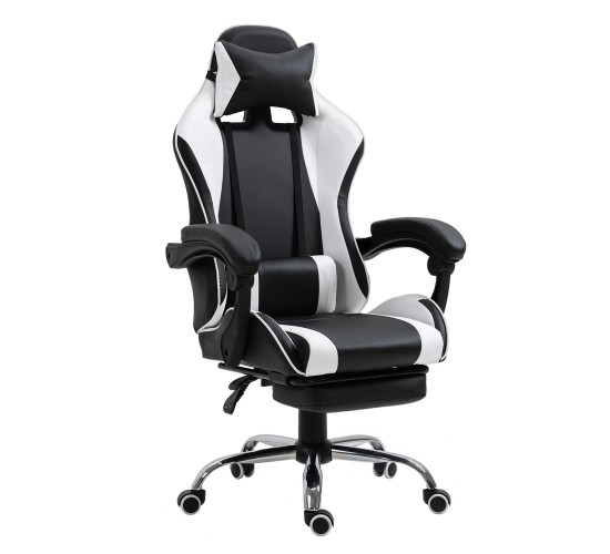 Καρέκλα Γραφείου ArteLibre Gaming BRAY Λευκό/Μαύρο PVC 67x50x120-127cm Καρέκλα Γραφείου ArteLibre Gaming BRAY Λευκό/Μαύρο PVC 67x50x120-127cm