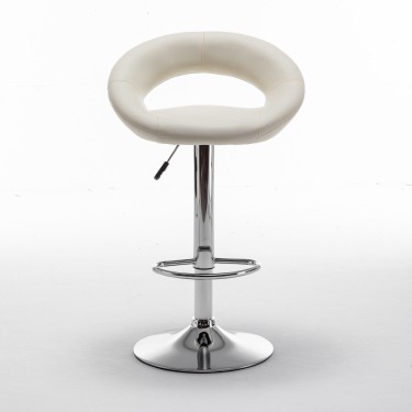 Σκαμπό Bar ArteLibre FETT Με Πλάτη Πτυσσόμενο Μπεζ PU/Μέταλλο 54x49x81-103cm