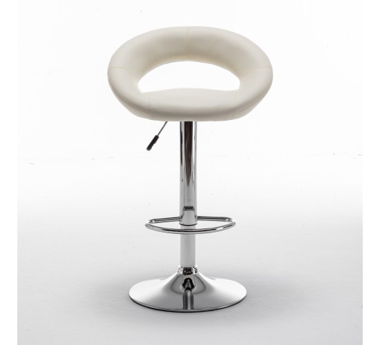 Σκαμπό Bar ArteLibre FETT Με Πλάτη Πτυσσόμενο Μπεζ PU/Μέταλλο 54x49x81-103cm