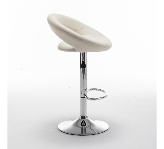 Σκαμπό Bar ArteLibre FETT Με Πλάτη Πτυσσόμενο Μπεζ PU/Μέταλλο 54x49x81-103cm