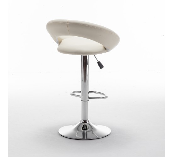 Σκαμπό Bar ArteLibre FETT Με Πλάτη Πτυσσόμενο Μπεζ PU/Μέταλλο 54x49x81-103cm