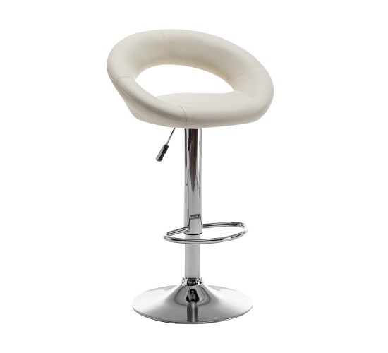 Σκαμπό Bar ArteLibre FETT Με Πλάτη Πτυσσόμενο Μπεζ PU/Μέταλλο 54x49x81-103cm