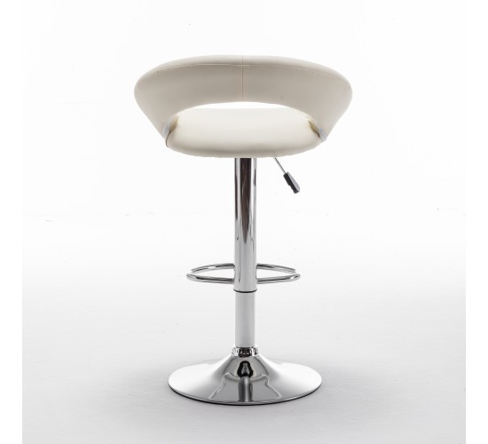 Σκαμπό Bar ArteLibre FETT Με Πλάτη Πτυσσόμενο Μπεζ PU/Μέταλλο 54x49x81-103cm