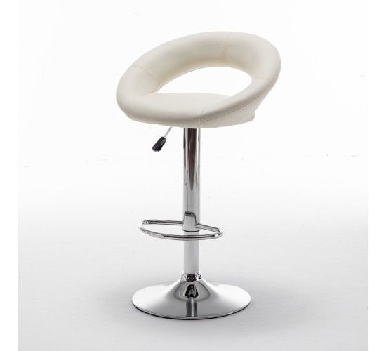 Σκαμπό Bar ArteLibre FETT Με Πλάτη Πτυσσόμενο Μπεζ PU/Μέταλλο 54x49x81-103cm