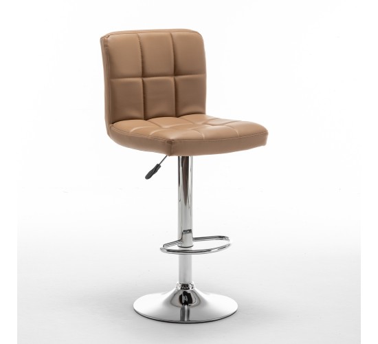Σκαμπό Bar ArteLibre DIN Με Πλάτη Πτυσσόμενο Cappuccino PVC/Μέταλλο 44x50x92-113cm Σκαμπό Bar ArteLibre DIN Με Πλάτη Πτυσσόμενο Cappuccino PVC/Μέταλλο 44x50x92-113cm