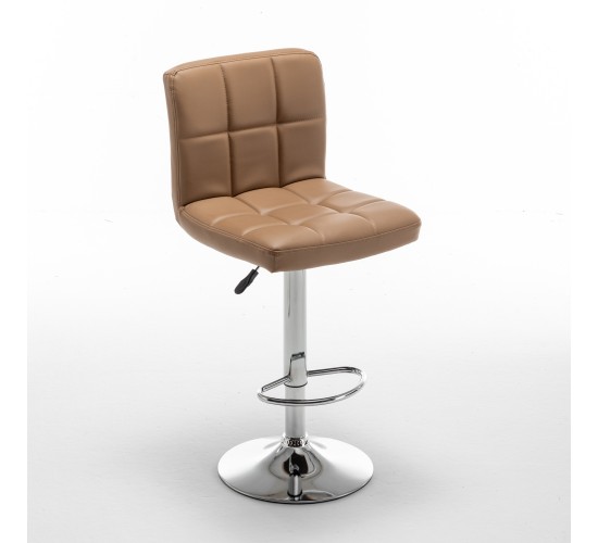 Σκαμπό Bar ArteLibre DIN Με Πλάτη Πτυσσόμενο Cappuccino PVC/Μέταλλο 44x50x92-113cm Σκαμπό Bar ArteLibre DIN Με Πλάτη Πτυσσόμενο Cappuccino PVC/Μέταλλο 44x50x92-113cm
