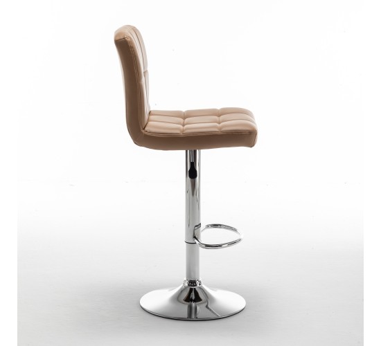 Σκαμπό Bar ArteLibre DIN Με Πλάτη Πτυσσόμενο Cappuccino PVC/Μέταλλο 44x50x92-113cm Σκαμπό Bar ArteLibre DIN Με Πλάτη Πτυσσόμενο Cappuccino PVC/Μέταλλο 44x50x92-113cm